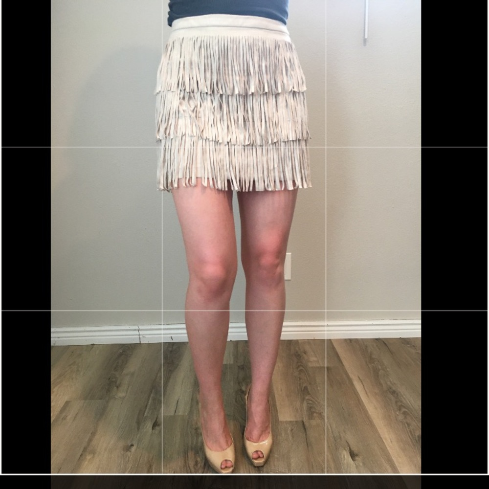 BCBG Max Azria Fringe suede skirt